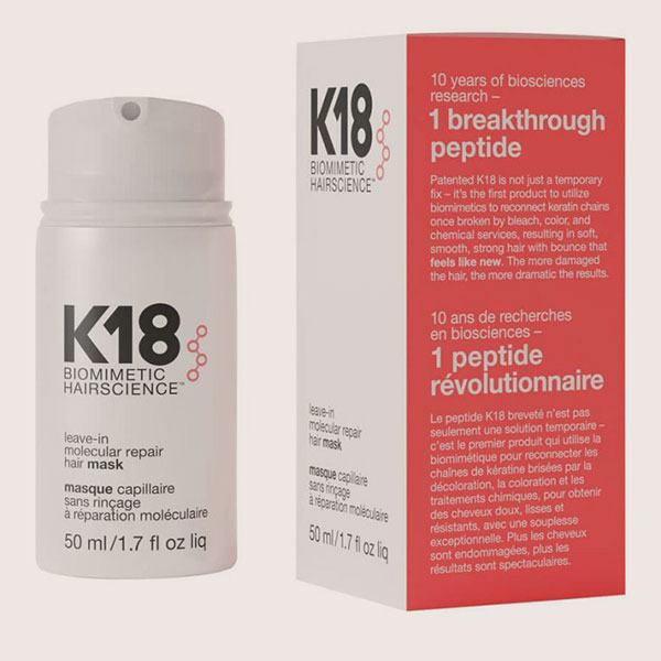 K18 Leave-in hair mask is available from Total Look salon, Monmouth